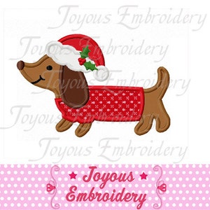 Christmas Dachshund Embroidery File, Holiday Dog Applique Embroidery File,Cute Wiener Dog Machine Embroidery Design