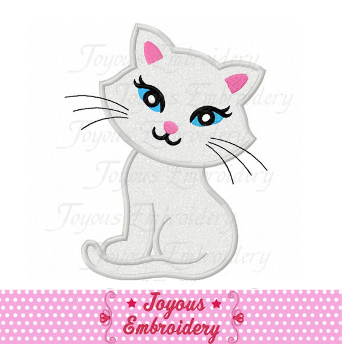Instant Download Cute Cat Applique Machine Embroidery Design NO:2181 - Etsy