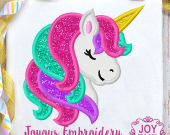 Unicorn Applique,Unicron Embroidery,Birthday Unicorn,Birthday Girl,Magic Birthday,Machine embroidery Design