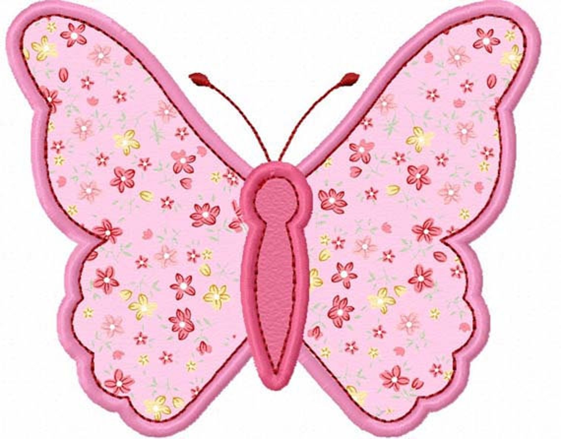 Instant download pink butterfly applique machine embroidery  etsy