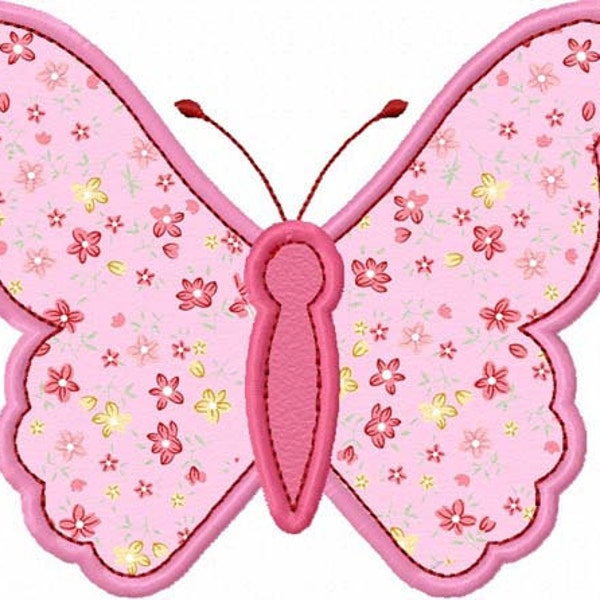 Instant Download Pink Butterfly Applique Machine Embroidery Design,Butterfly embroidery design,Spring Insect Applique design NO:1132