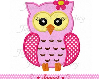 Instant Download Girl Owl Applique Embroidery Design NO:1773