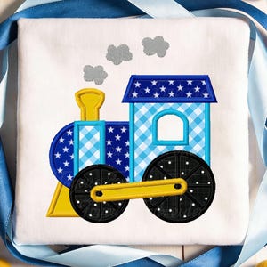 Tågapplikationsbroderidesign, tågmaskinbroderifil, födelsedagspojkeskjortabroderi direkt nedladdning