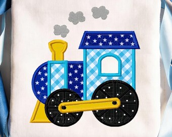 Train Applique Embroidery Design,Train Machine Embroidery File,Birthday Boy Shirt Embroidery Instant download