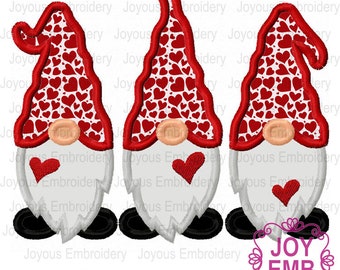 Valentine's day Gnome, Gnomes applique,gnomes Embroidery file,Valentines day gnomes Applique,Machine embroidery design NO:2678