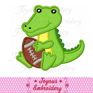 Alligator avec motif de broderie football, football appliqué, broderie football, motif de broderie machine