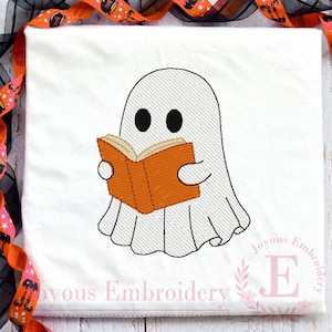 Reading Ghost Embroidery Design: Halloween Machine Embroidery File