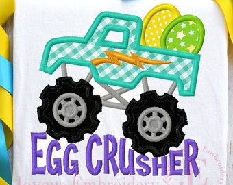 Egg Crusher Embroidery Design,Easter Embroidery For Kids,Easter Monster Truck Applique,Machine Embroidery Design,Joyous Embroidery,