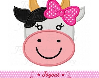 Cow Applique Machine Embroidery Design,Girl Cow embroidery,Farm Animal applique design  NO:2123