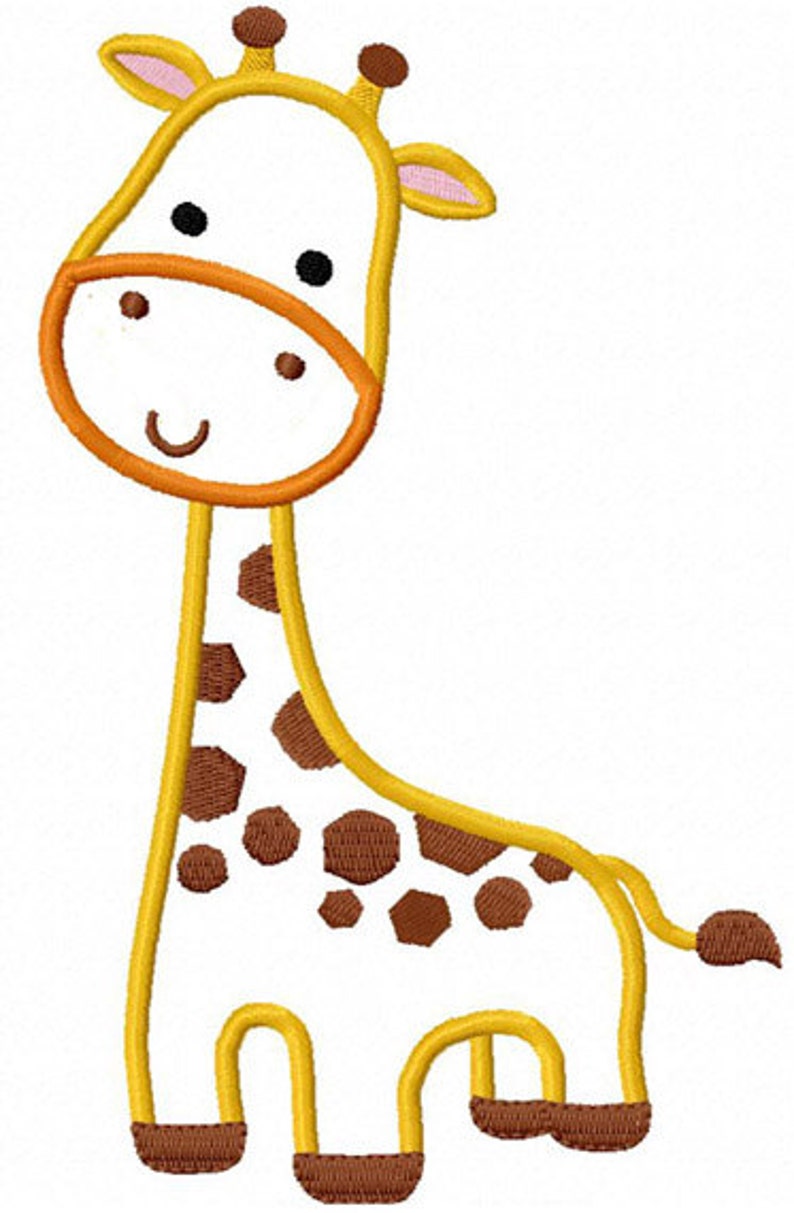 Giraffe Applique Embroidery Design,Giraffe Machine embroider design,Animal applique design NO:1260 image 2