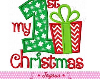 Instant Download My 1st Christmas Applique Embroidery Design NO:2240