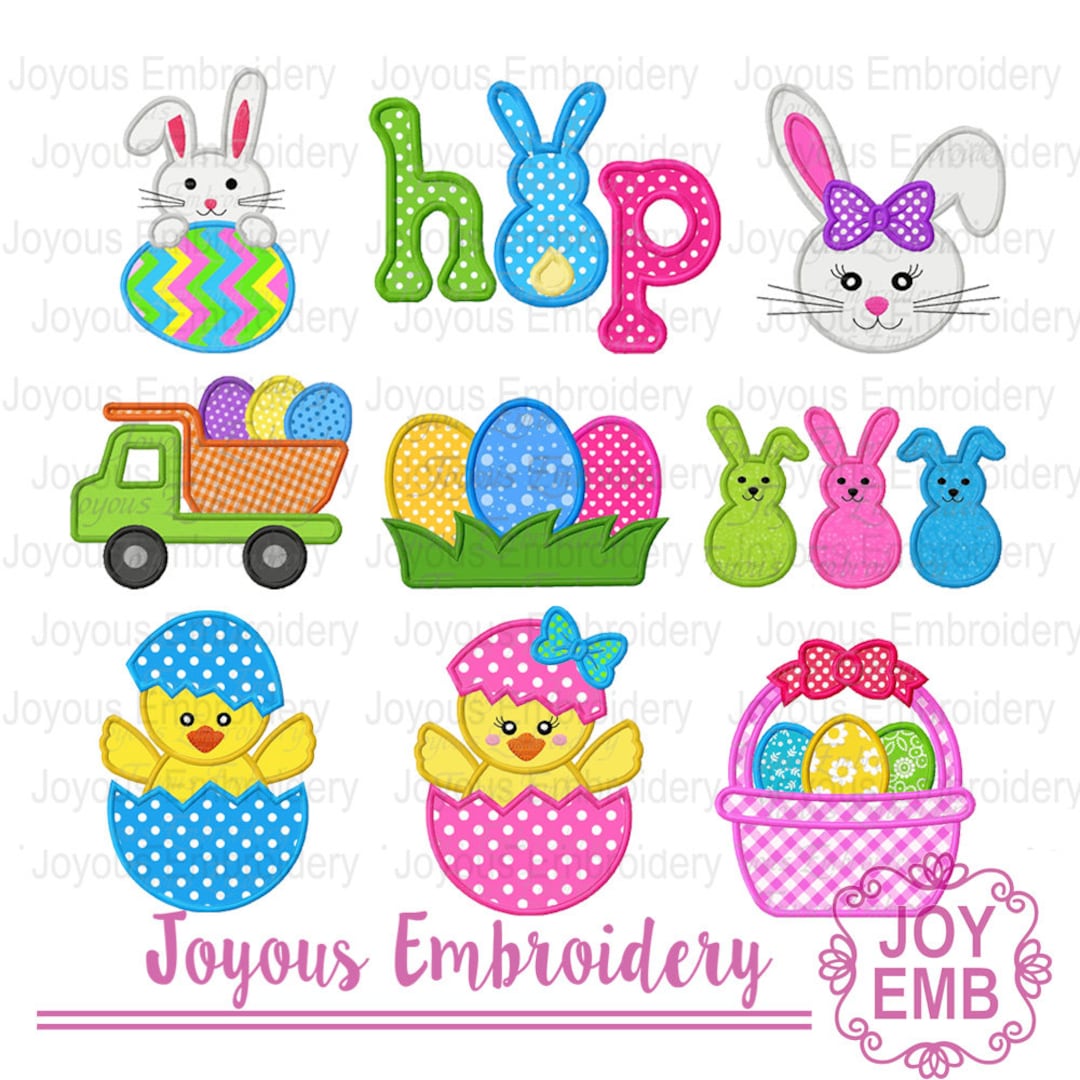 Easter Applique Embroidery Design,bunny Egg Machine Embroidery File ...