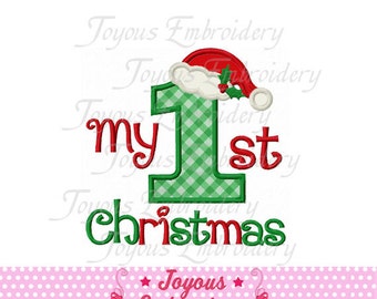 Instant Download My 1st Christmas Applique Machine Embroidery Design NO:1382