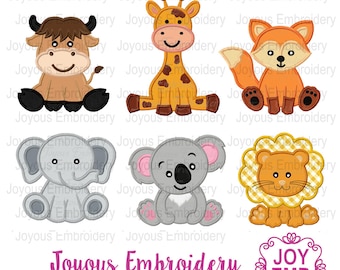 Animal Baby Applique Design,Fichier de broderie d’animal,Broderie de renard,Broderie de girafe,Broderie de Koala, Fichier de broderie à la machine