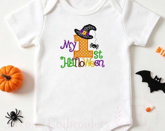 My 1st Halloween Machine Embroidery Design, Baby Halloween Embroidery File, Halloween Shirt Design Instant Download