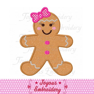 Instant Download Christmas Gingerbread For Girls Applique Machine Embroidery Design NO:2241