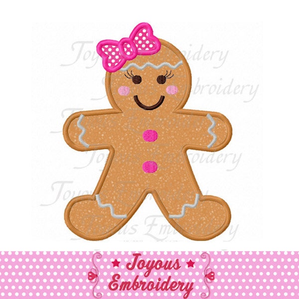 Instant Download Christmas Gingerbread For Girls Applique Machine Embroidery Design NO:2241