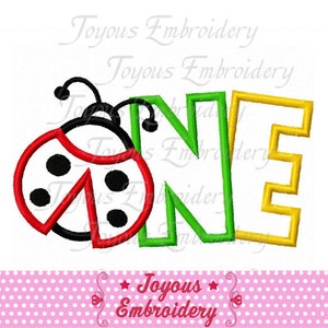 Instant Download Ladybug ONE/First Birthday Applique Machine Embroidery Design NO:2002 image 2