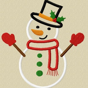 Instant Download Christmas Snowman Applique Machine Embroidery Design NO:1246 image 2