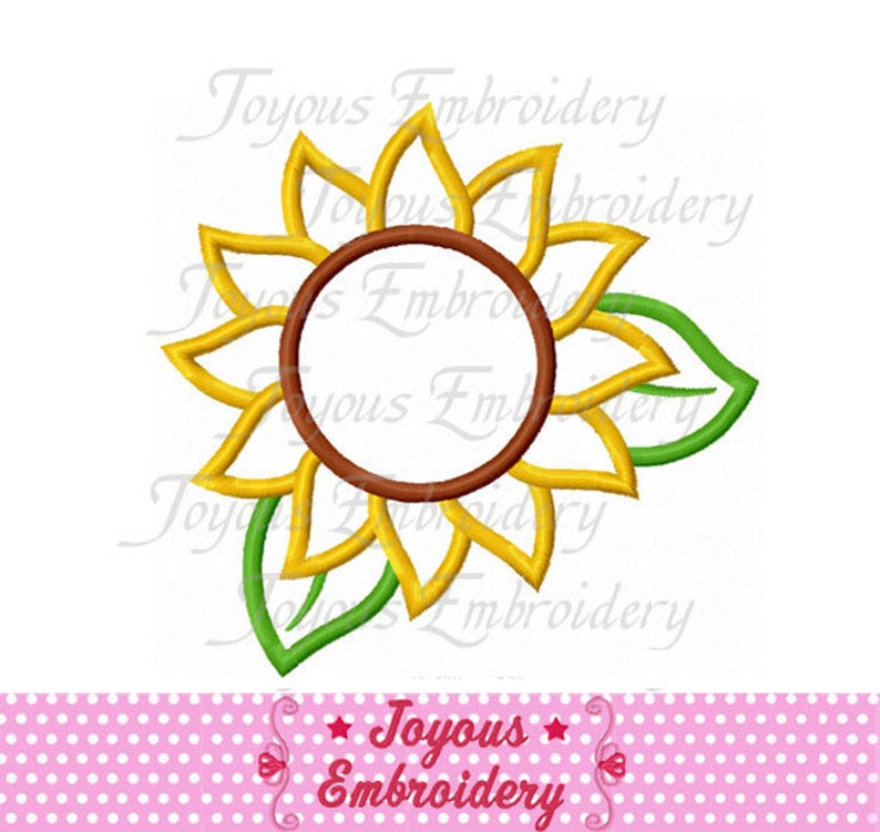 Sunflower Applique Embroidery Designmachine Etsy