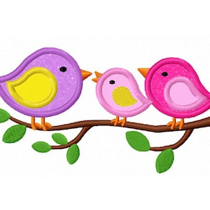Birds Applique Machine Embroidery Design,Bird embroidery,Mommy applique design  NO:1341