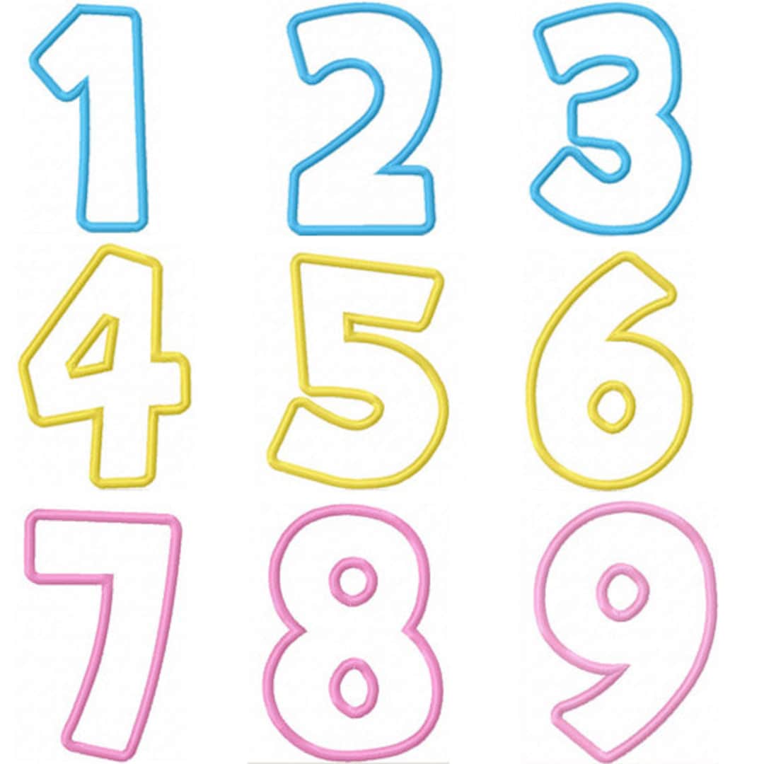 Instant Download Birthday Numbers Applique Machine Embroidery Design NO