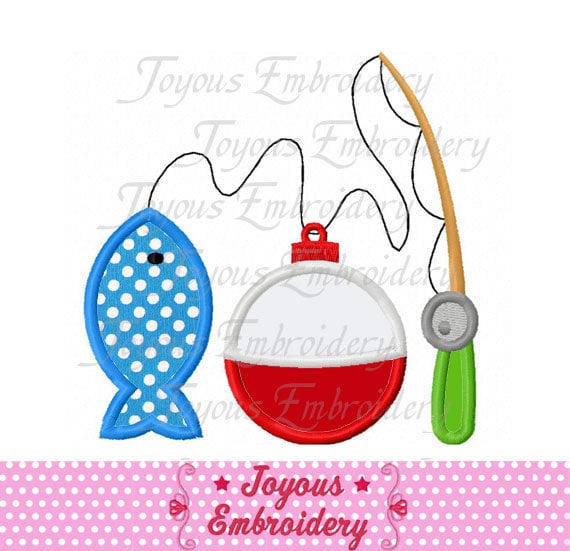 Fishing Applique Machine Embroidery Designfish Etsy