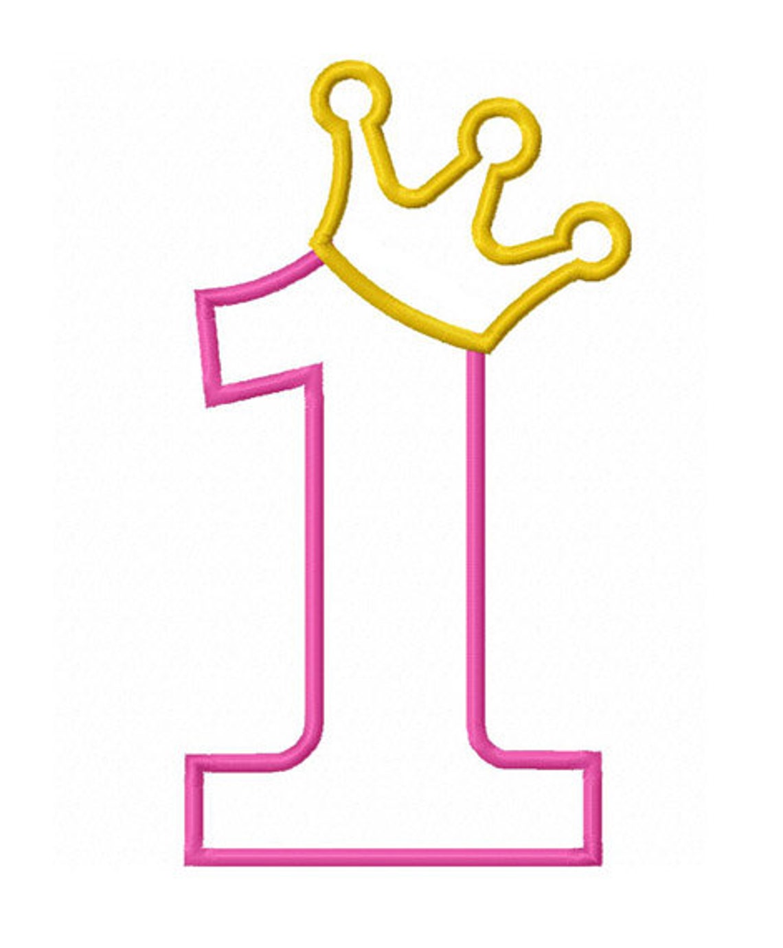 Instant Download Crown Number 1 Applique Machine Embroidery - Etsy