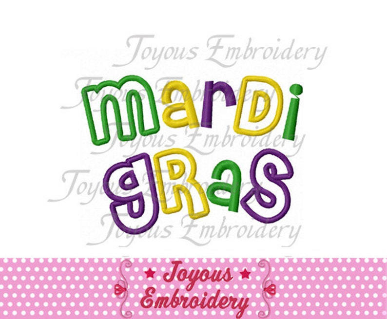 Instant Download Mardi Gras Applique Machine Embroidery Design Etsy