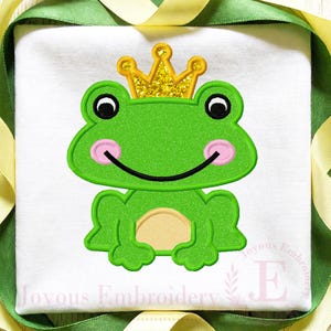 Frog Prince Applique Embroidery Design,Nursery Machine Embroidery File, Instant Download