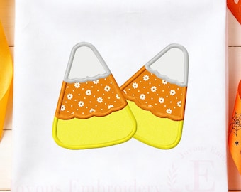 Candy Corn Applique Embroidery Design,Halloween Machine Embroidery File, Fall Machine Embroidery Instant Download