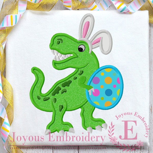 Easter Dinosaur Embroidery Design,Easter Rex Design,Dinosaur Applique,Happy Easter Embroidery Design,Machine Embroidery File