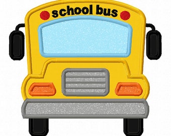 Instant Download Back to school Bus Applique Machine Embroidery Design NO:1358