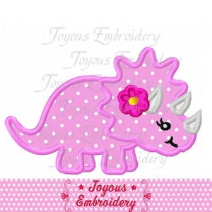 Instant Download Dinosaur for Girls Applique Machine Embroidery Design NO:2571