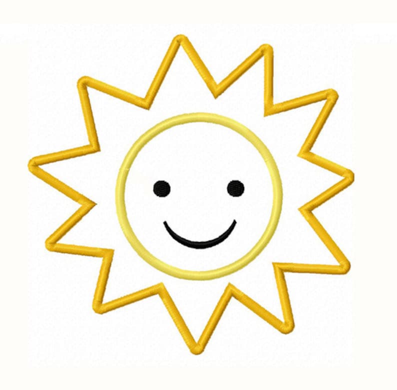 Instant download summer sun applique machine embroidery design  etsy Instant download summer sun applique machine embroidery design  etsy