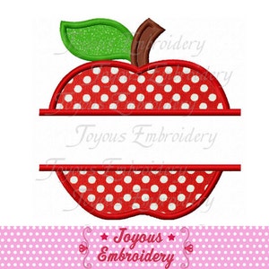 Back to School Apple Applique Embroidery Design–Cute Apple Machine Embroidery File for Teacher Gifts, First Day of School Shirt