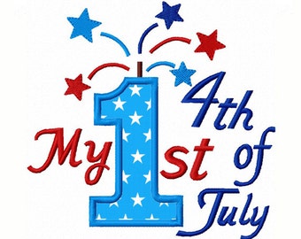 My first 4th of July Applique,4th of July Embroidery,Firecracker Applique,Machine Embroidery Design,Instant Download Embroidery File NO:1345