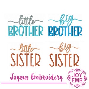 Brother Embroidery File,Sister Embroidery Design,Machine Embroidery Design,Joyous Embroidery