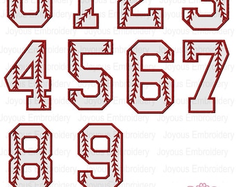 Baseball Numbers Applique,0-9 Numbers Embroidery,Baseball shirt applique,Machine Embroidery Design,Instant Download Embroidery File