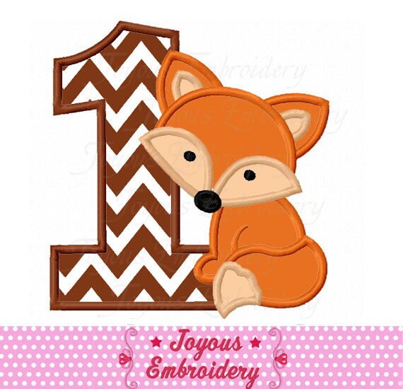Instant Download Fox Number 1 Applique Machine Embroidery Etsy