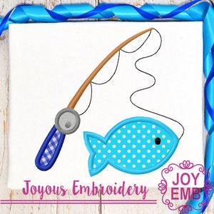 Angeln Applikation, Fisch Applikation, gehen Finshing Stickdatei, Maschine Stickerei Design NO:3048