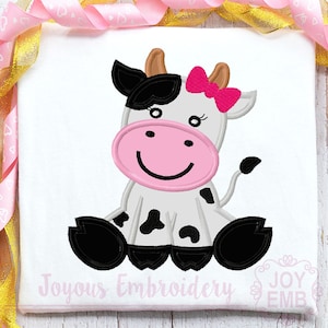 Baby Kuh Applikation,Kuh für Mädchen Stickdatei,Bauernhof Stickdatei,Tier Applikation,Maschinenstickdatei,Instant Download Datei