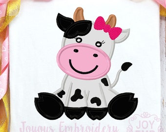 Baby Cow Applique,Cow For Girls Embroidery,Farm Animal Embroidery,Animal Applique,Machine Embroidery Design,instant download File