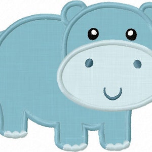 Hippo Applique Embroidery,Hippo Machine Embroidery Design,Cute Animal Embroidery File,Machine Embroidery Files