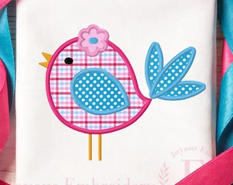 Bird Applique Embroidery File,Spring Nursery Machine Embroidery Design Instant Download
