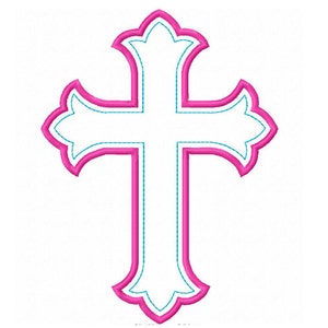 Instant Download Cross Applique Machine Embroidery Design,Easter Cross applique embroidery design NO:1403