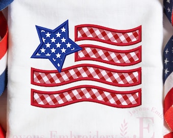 4th of July Embroidery Design American Flag Applique Patriotic Embroidery USA Independence Day Shirt Instant Download
