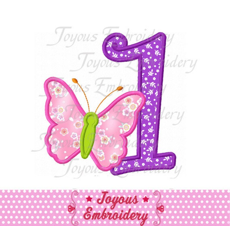 Instant Download Butterfly Number 1 Applique Embroidery Design Etsy