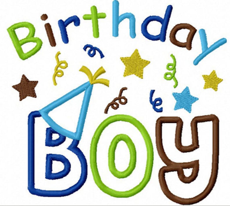 Instant download birthday boy applique machine embroidery  etsy