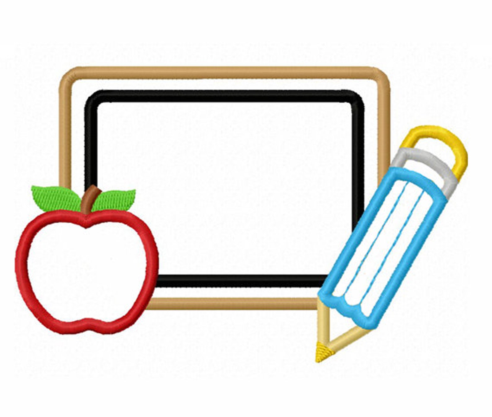 Instant Download Back to School Chalk Board Applique Machine Etsy